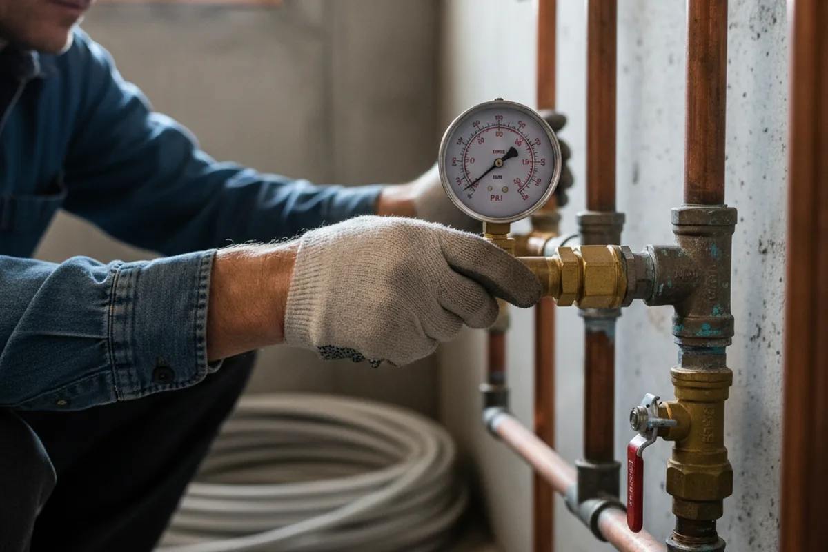 Pressure testing a repaired line during Water Line Repair in Ocoee